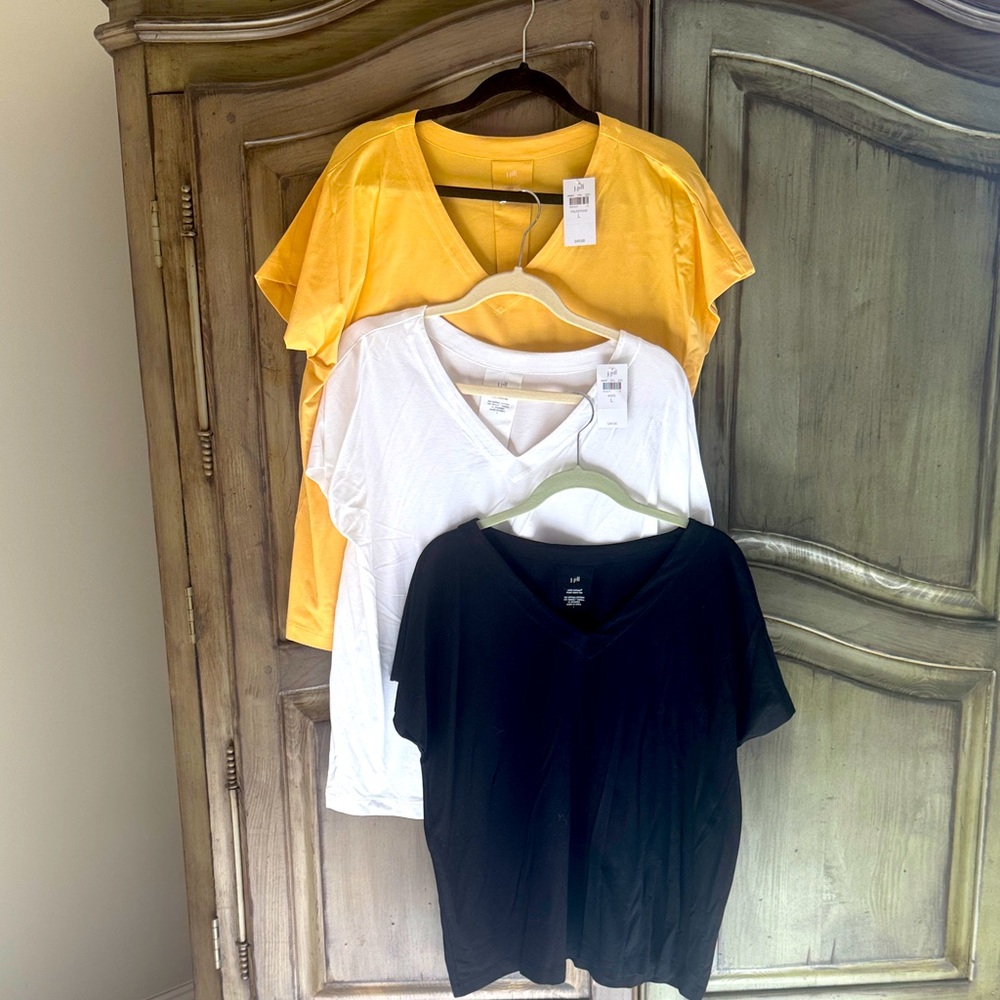 J. Jill Short Sleeve Tees - Yellow, White, Black